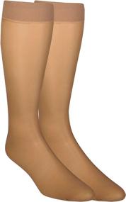 img 1 attached to Stay Comfortable With NuVein Sheer Compression Stockings For Women - 8-15 MmHg Support, Lightweight Denier, Knee High, And Closed Toe