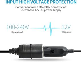 img 1 attached to 🔌 HOTOR AC to DC Converter, 10A 100W 110-220V to 12V Car Cigarette Lighter Socket Adapter - Power Supply for Inflator, Car Vacuum & More 12V Devices (100W Max)