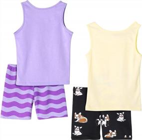 img 3 attached to Хлопковая летняя майка и шорты для девочек, пижамный комплект - комфорт и стиль для теплой погоды