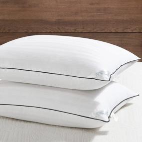 img 4 attached to downluxe Bed Pillows Standard Size Set of 2 - 100% Breathable Cotton Cover, Soft Down Alternative Pillows for Sleeping - Hotel Collection, 20 X 26