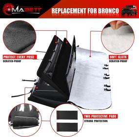 img 3 attached to Ford Bronco Accessories 2021 2022 4 Door Soft Top Window Storage Bag - Mabett Plush Multi-Layer Protection Bags to Safeguard Soft Windows from Scratching and Bending.