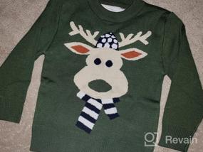 img 2 attached to Adorable Toddler Christmas Sweater: Knit Pullover with Reindeer, Elk & Snowman Cartoon - Perfect Xmas Sweatshirts for Boys and Girls