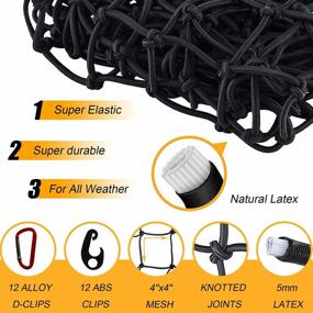img 3 attached to GSPSCN Cargo Net 4' x 6' for Truck Pickup Bed, Trailer, Boat, RV SUV – Heavy Duty Bungee Cord Net Stretches to 11'x17' – Compatible with Dodge Ram, Chevy Ford, Toyota