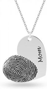 img 4 attached to LeCalla Signature Customized Fingerprint Keepsake Necklace And Cufflink For Men And Women