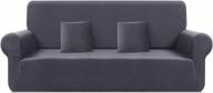 чехол для дивана taococo, цельнокроеный эластичный чехол для дивана, мягкий чехол для дивана на 3 места, чехол для дивана с 2 наволочками, чехол для дивана из полиэстера и спандекса для гостиной (диван 72 "-92", светло-серый) логотип
