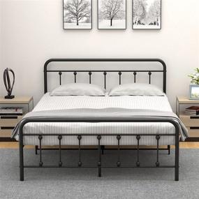 img 2 attached to Queen Size Metal Bed Frame With Victorian Headboard & Footboard - No Box Spring Needed!