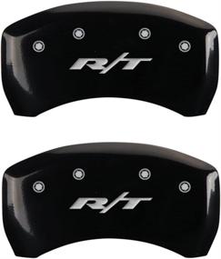 img 1 attached to 🔴 MGP 12001SRT1BK Black Caliper Covers with RT1-Truck Silver Characters - Set of 4: Enhanced Front and Rear Caliper Protection, Powder Coated Finish