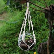 wituse macrame plant hangers, plant holder, outdoor indoor plant hangers for hanging plants- cotton rope (4 legs, 20 inches) logo