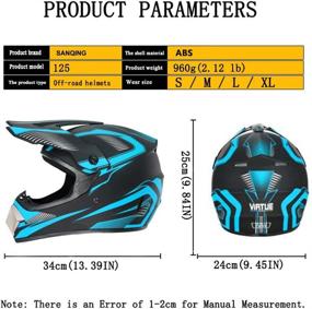 img 1 attached to 🏍️ SanQing Motocross Helmet - Trendy Unisex Adult Youth Dirt Bike Off-Road Mountain Bike Motorcycle Helmet DOT Approved - Complete 4Pcs Set with Gloves, Goggles, and Face Shield