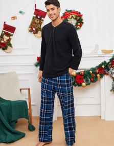 img 2 attached to Cozy Up In Style With U2SKIIN Men'S Plaid Fleece Pajama Pants - Warm & Comfortable PJ Bottoms With Pockets!