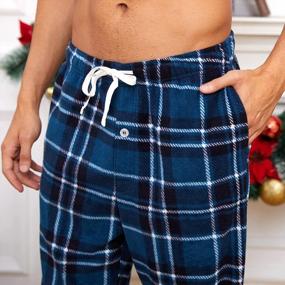 img 3 attached to Cozy Up In Style With U2SKIIN Men'S Plaid Fleece Pajama Pants - Warm & Comfortable PJ Bottoms With Pockets!