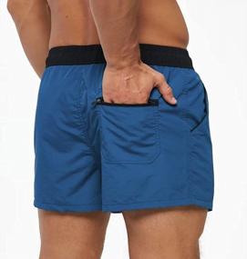 img 3 attached to Quick Dry Men'S Swim Trunks - 5" Shorts For Beach And Pool With Swimwear Design