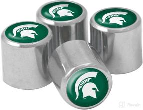 img 1 attached to NCAA Металлические колпачки на ниппель автомобильного шинного клапана Michigan State Spartans: Придайте колесам командного духа, 4 штуки.