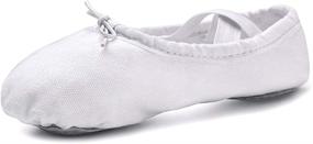 img 2 attached to 🩰 STELLE Canvas Ballet Slipper Shoes for Toddler Girls - Athletic Footwear