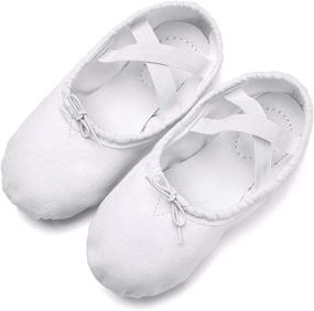 img 1 attached to 🩰 STELLE Canvas Ballet Slipper Shoes for Toddler Girls - Athletic Footwear