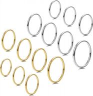 стильные и удобные женские многослойные кольца: миди-кольца milacolato из нержавеющей стали, 7-14 шт., ремешок 1 мм, размеры 3-9 логотип