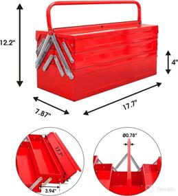img 3 attached to 🔧 Torin 18-inch Tool Box: Portable Steel/Metal Organizer with 5-Tray Cantilever, ANTBC-128B, Red