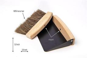 img 3 attached to 🧹 PELICCO Small Dustpan and Brush Set, Wooden Hand Broom with Soft Horsehair Bristles, Whisk Broom 5.9 x 3.9 inch