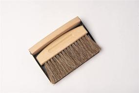 img 2 attached to 🧹 PELICCO Small Dustpan and Brush Set, Wooden Hand Broom with Soft Horsehair Bristles, Whisk Broom 5.9 x 3.9 inch