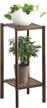 indoor outdoor bamboo plant stand rack with 2 tiers - multiple flower pot holder shelf for patio garden - perfect planter display shelving unit logo