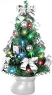 20-дюймовая елка с предварительно установленными светильниками тёплого белого и мультицветного света и украшениями - идеальное рождественское украшение для стола и рабочего стола. логотип