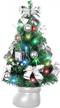 20 inch prelit christmas tree with warm white & multi-color lights and ornaments - perfect xmas decorations for table and desk logo