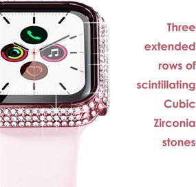 img 2 attached to 💎 Bling Diamond Apple Watch Case 40mm: Series 6/5/4/3/2/1 Designer Crystal Protective Cover in Pink