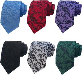 img 3 attached to 6 PCS Adulove Men'S Classic Silk Woven Jacquard Neck Ties - The Perfect Accessory For Any Outfit!