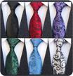 6 pcs adulove men's classic silk woven jacquard neck ties - the perfect accessory for any outfit! logo