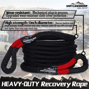 img 3 attached to 🚜 Innocedear 1"×30ft Kinetic Energy Recovery & Tow Rope Strap: Heavy-Duty Offroad Power Stretch Snatch Rope for Jeep, Car, Truck, ATV, UTV, SUV Recovery