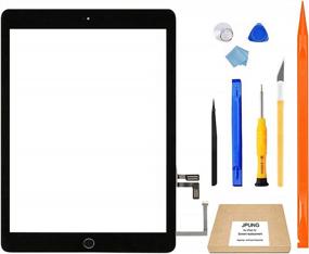 img 3 attached to 📱 JPUNG iPad 5 5th Generation Screen Replacement Kit A1822 A1823 9.7" 2017 - Touch Digitizer, Home Button, Full Repair Kit (Video Guide)