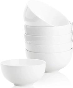 img 4 attached to Zoneyila Large Ceramic Soup Bowl: Versatile Porcelain Serving Bowl For Soup, Salad, Pasta, And Cereal - Small 4.5 Inch Size - Ideal For Kitchen Use