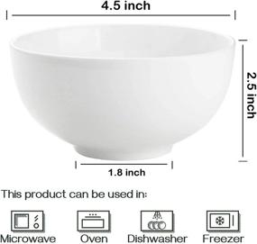 img 3 attached to Zoneyila Large Ceramic Soup Bowl: Versatile Porcelain Serving Bowl For Soup, Salad, Pasta, And Cereal - Small 4.5 Inch Size - Ideal For Kitchen Use