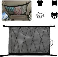 🚗 kartisen car roof cargo net storage, 31"x23" organizer with seat hook, double-layer and drawstring, universal for car suv truck (black, 35"x23") - enhanced seo логотип