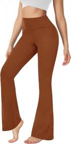 img 4 attached to Стильные женские расклешенные брюки для йоги YOLIX с дизайном Palazzo на широких штанинах
