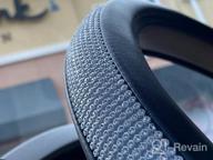 img 1 attached to BDK Diamond Leather Steering Wheel Cover With 9 Rows Crystal Rhinestones And Glitter, Fits Wheels 14.5 - 15 Inch For Women/Girls In Gold review by John Naidu