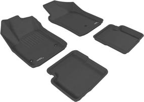 img 4 attached to 🚗 Custom Fit All-Weather Floor Mat Set for Fiat 500 - Kagu Rubber (Black) by 3D MAXpider L1FA00301509