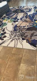 img 6 attached to Modern Large Floral Non-Slip Area Rug 5X7 - Gray-Blue