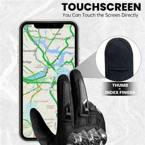 img 1 attached to MADBIKE MD66 Motorcycle Gloves: Premium Carbon Fiber Knuckle Protection for Touchscreen Motocross Riding (Black, Large)