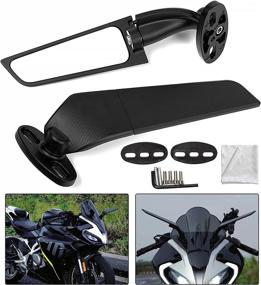 img 4 attached to 🔍 XINGWU Universal Sport-Motorcycle Side Mirror Wind Wing Compatible with Top Brands – Kawasaki, Suzuki, Aprilia, Honda, Ducati