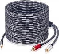 3.5mm to rca audio cable, morelecs nylon-braided 3.5mm to 2rca audio auxiliary stereo y splitter cable, double-shielded, heavy duty 3.5mm male to 2 rca male stereo audio adapter cable - 20 feet logo