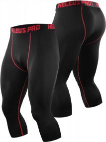 img 3 attached to Neleus Compression Running Leggings: High-Performance Stripe Men's Activewear