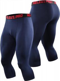 img 1 attached to Neleus Compression Running Leggings: High-Performance Stripe Men's Activewear