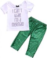 3-piece mermaid outfit for toddler girls - tank top, leggings & headband! logo