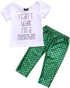 img 3 attached to 3-Piece Mermaid Outfit For Toddler Girls - Tank Top, Leggings & Headband!