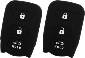 img 2 attached to 🔑 Rubber Keyless Entry Remote Key Fob Skin Cover for 07-08 Hyundai Elantra, 06-15 Sonata, and 06-10 Kia Optima - 2 pack, 3 buttons