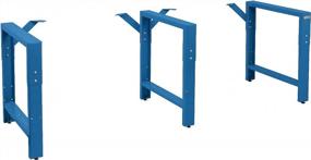 img 3 attached to BenchPro Workbench Table Frame: Sturdy 3-Leg Design, 20-Inch Depth, Height Adjustable From 30-36 Inches, And Stylish Blue Finish