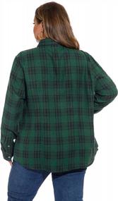 img 3 attached to Фланелевая рубашка в клетку больших размеров для женщин - LALAGEN Повседневная свободная блуза с длинным рукавом на пуговицах, топы размеров L-5X