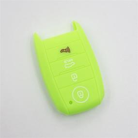 img 3 attached to LIGHTKOREA 4 Button Silicone Smart Key Case Cover 1Pcs For Kia Soul Carnival Sedona NIRO Sorento Sportage Rio Forte Optima Cerato Koup (Light Green)