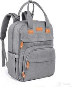 img 1 attached to 🎒 Chytsmx Diaper Bag Backpack - Spacious Unisex Baby Bags for Traveling Parents (Light Grey)